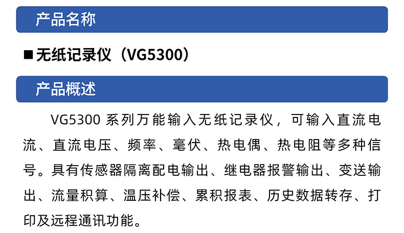 威格無紙記錄儀（VG5300）無紙萬能輸入，廠家直銷，品質(zhì)保障插圖1