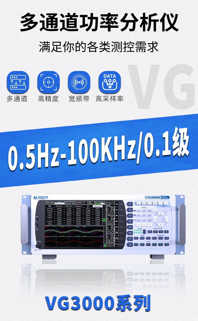 威格新品-多通道，多功能、高精度功率分析儀VG3000系列 廠家直銷(xiāo) 質(zhì)量保障插圖1